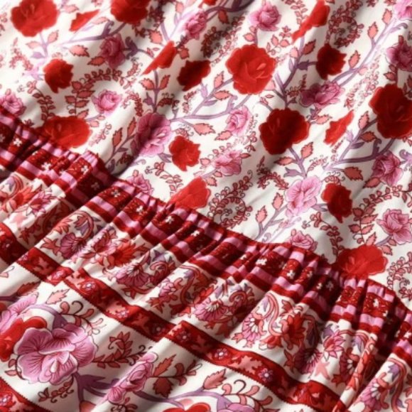 Rose Charm Boho Floral Print Midi Skirt - Picture 14 of 15